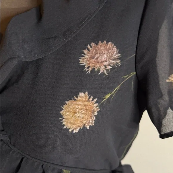 Madewell Georgette Ruffle Wrap Dress in Aster Portrait SZ Small - Picture 3 of 9